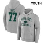 Youth Michigan State Spartans NCAA #77 Ethan Boyd Gray NIL 2022 Fanatics Branded Gameday Tradition Pullover Football Hoodie YT32T57VA